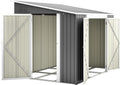 6x8FT Lean to Shed Metal Outdoor Storage Sheds with Floor Frame,Large Tool&Lawn Mower Shed with Two Lockable Doors for Garden Backyard Patio Storage,Outside Waterproof Storage Shed
