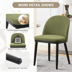 Upholstered Dining Chairs Set of 4,Modern Fabric Dinner Chairs with Wood Legs,Large Dining Room Kitchen Chairs with High Back and Deep Seat for Dining Room Kitchen Restaurant,Green