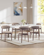 Dining Room Chairs Set of 2, Upholstered Farmhouse Dining Chairs, Modern Fabric Kitchen Chairs with Solid Wood Leg,Camel
