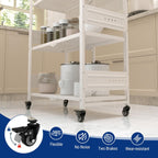 WORKPRO 5-Tier Folding Shelf, No-Assembly Metal Storage Rack with Wheels, 750 lbs Capacity (with Leveling Feet), Collapsible Shelving Unit for Kitchen, Pantry, Closet & Craft Shows - White