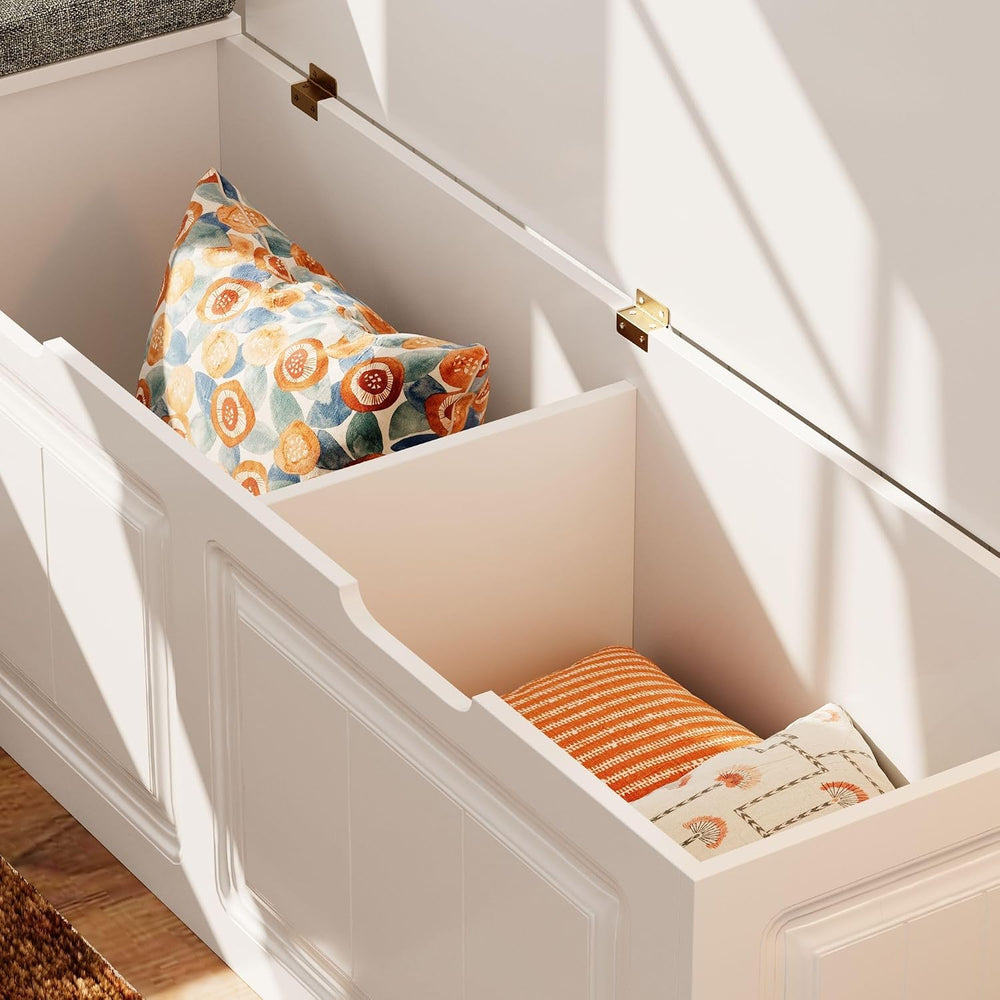 L-Shaped Corner Storage Bench with Cushion, Kitchen Breakfast Nook Entryway B...