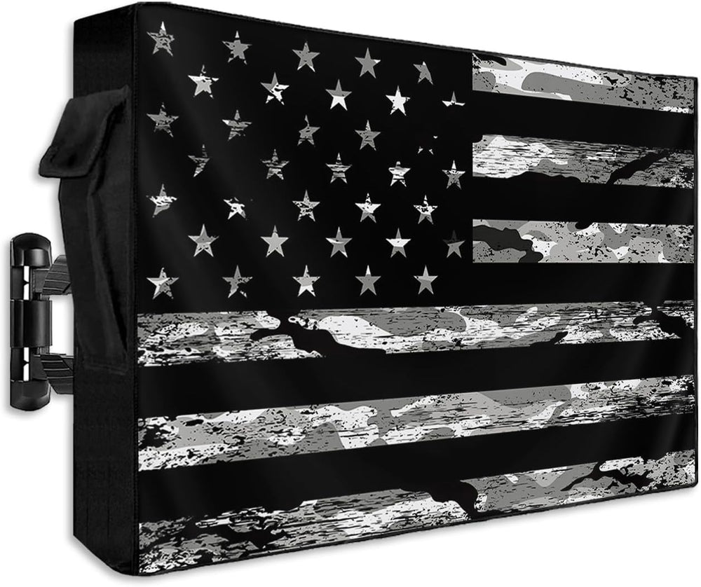American Flag Outdoor TV Cover 48 to 50 Inch Weatherproof, Camouflage Black S...