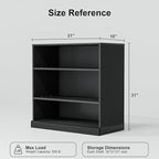31" Wooden Book Shelf, Shelf Bookcase, Modern Bookshelf with Adjustable Shelf for Home Office, Study Room, Black