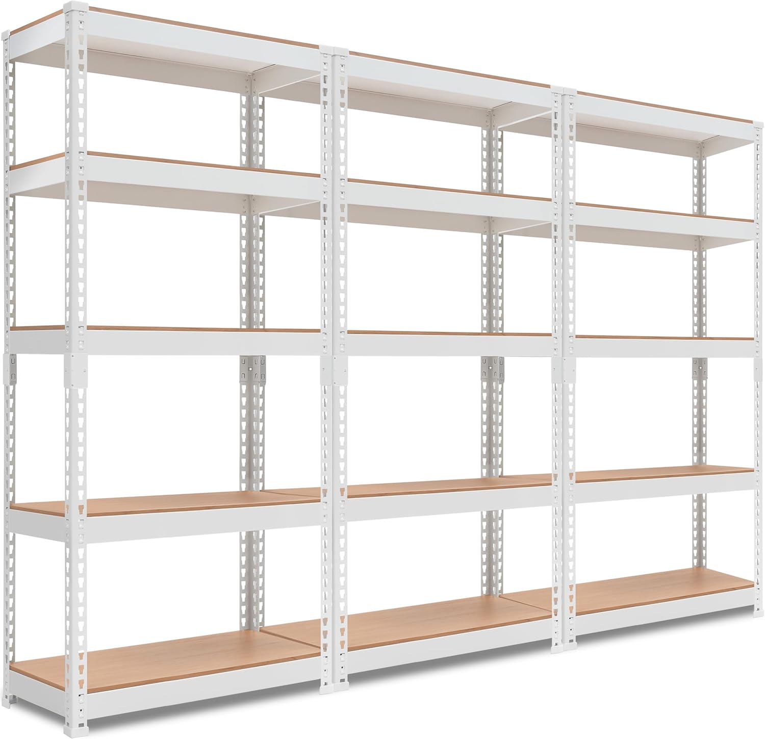 HOMEDANT 5 Tier Laminated White Boltless Metal Shelving Unit Adjustable Garage Storage Utility Rack Heavy Duty Shelves Organization Multipurpose Shelf Warehouse Pantry 28" W x 12.3" D x 59.5" H 3Pack