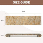 Natural Marble Tray Marble Pedestal Stand for Kitchen Counter, Bathroom, Home Decor, Small Plant Tray 4.02" x 15.98" Soap Dish Holder for Jewelry, Vanity, Counter Luxury Decorative Tray (Kashmir Gold)