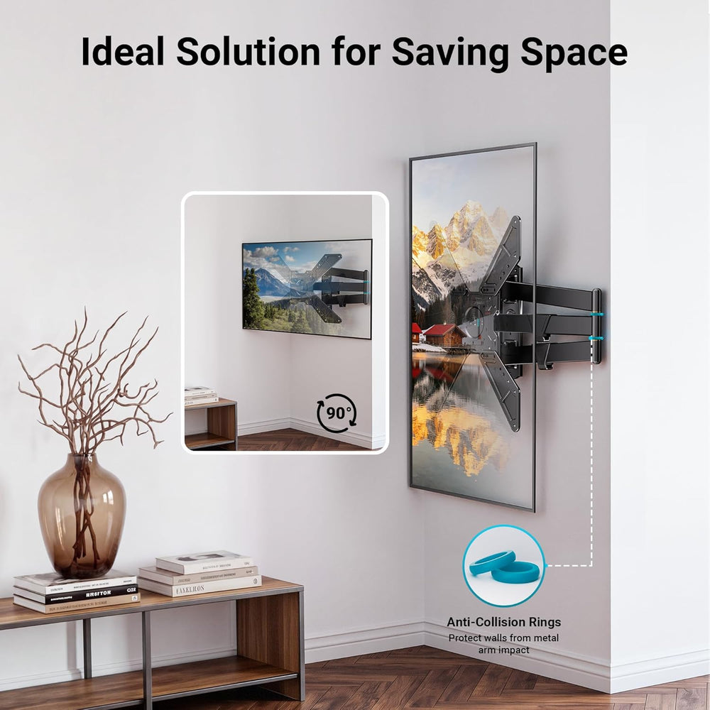 BONTEC Full Motion Corner TV Wall Mount for 31-75 Inch TVs, 33 in Long Arm Wa...