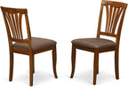 East West Furniture PLAV5-SBR-C 5 Piece Dining Room Table Set Includes an Oval Wooden Table with Butterfly Leaf and 4 Linen Fabric Kitchen Dining Chairs, 42x78 Inch, Saddle Brown