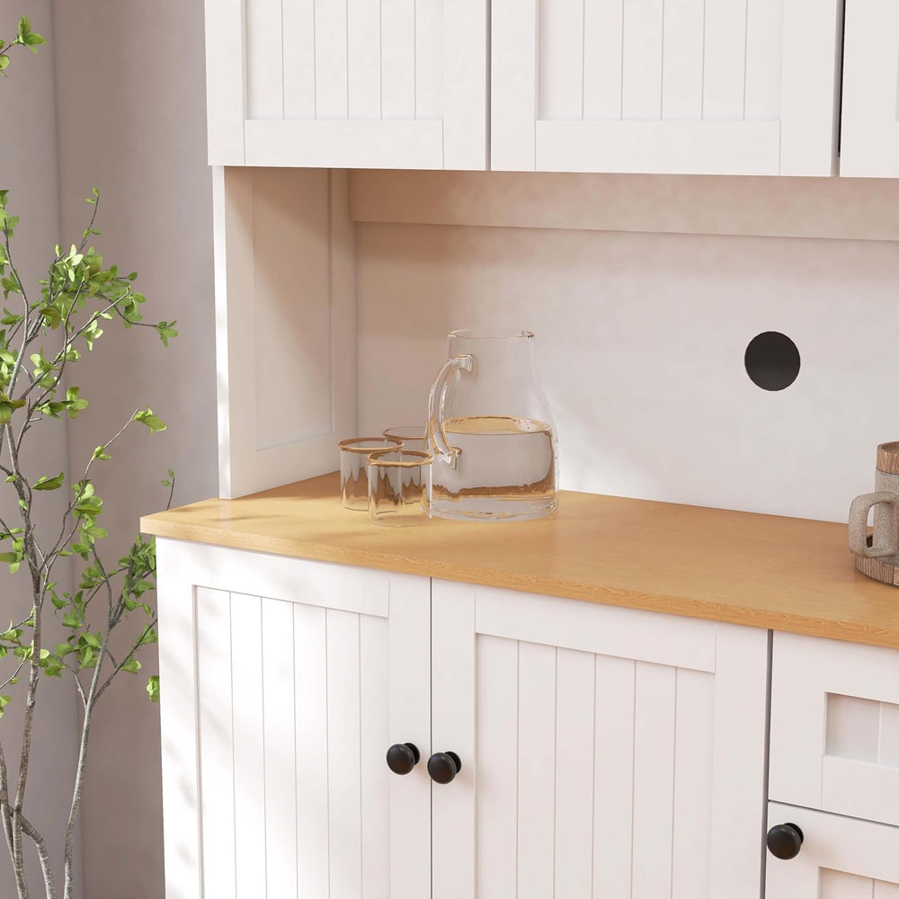 71" Freestanding Pantry Cabinet with Doors, Kitchen Pantry Cabinets with...