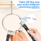 2 Pack Belt Organizer for Closet, Closet Hanger Organizer, Chrome Ring Hanger for Belts Ties Scarves and Accessory Storage