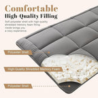 WhatsBedding Japanese Floor Mattress Futon Mattress 3" Grey Tatami Mat Shredded Memory Foam Filled Sleeping Pad, Foldable & Portable Roll Up Lounger Camping Bed for Kids and Adult,Queen Size 60"x 80"
