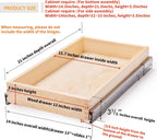 13”W x 21”D x 3”H Soft Close Slide Out Wood Drawer Organizer for Kitchen, (Cabinet Opening Width>14.5 inches for Bottom Assembly, Width= 14 inches for Side Assembly)
