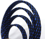 30ft PET Expandable Sleeving Wire Cable Sleeve (1/4", Blue&Black)