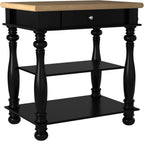 Bernards Birch Kitchen Island, Black