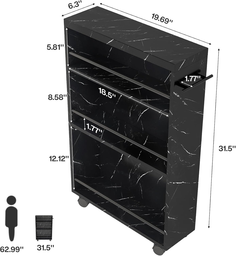 Tribesigns Slim Storage Cart, Rolling Narrow Kitchen Cart on Wheels for Small...