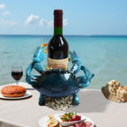 Crab Wine Bottle Holder Countertop Coastal Kitchen Decor Beach Themed | Unique Wine Rack Marine Nautical Kitchen Decor Funny Ocean Centerpieces for Tables Cabinet Beachy Decor Gift for Ocean Lovers