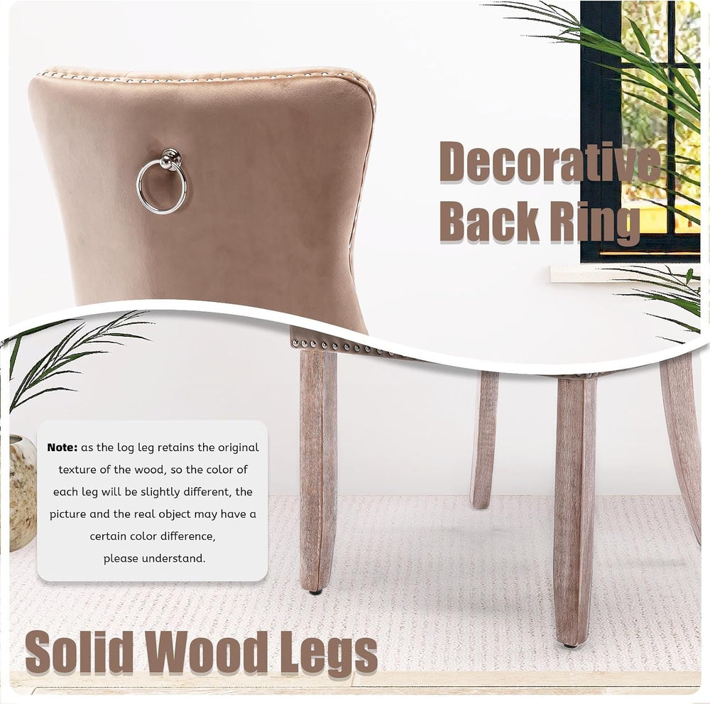 SoarFlash Velvet Dining Chairs Set of 4, Tall Back Side Chair, Modern Upholst...