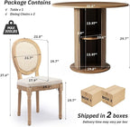 SoarFlash Kitchen Table and Chairs for 2, 31.5" Dining Table Set for 2 with Upholstered Chairs, 3 Piece Kitchen Table Set with Storage Shelf for Small Space, Apartment