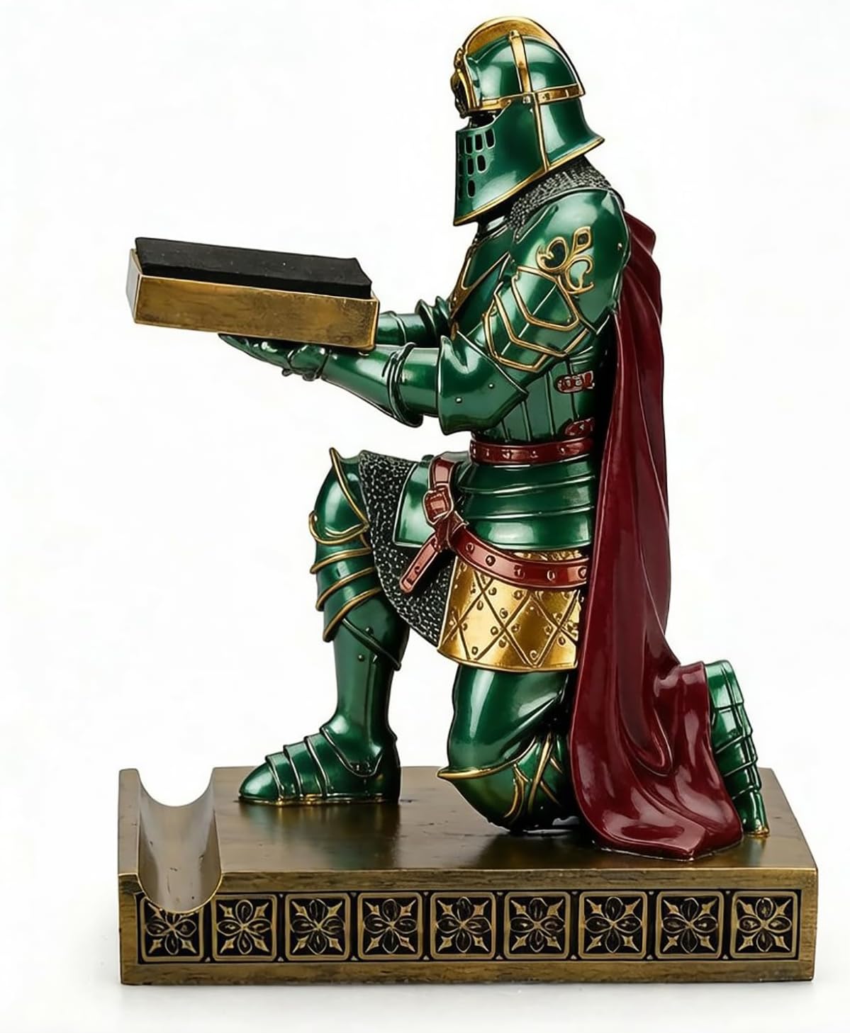 King's Guard Watch Display Stand Jewelry Necklace Holder Tray Tower Green | Cell Phone Stand Resin Bookends Paperweight Desktop Organizer and Accessories as Gift for Office, Study and Living Room