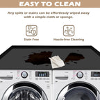 Royxen Washer Dryer Countertop with Solid Wood Core,54“W x 27.5D Laundry Countertop with Edge Rails,Washer and Dryer Topper for Laundry Room Organization(Black)