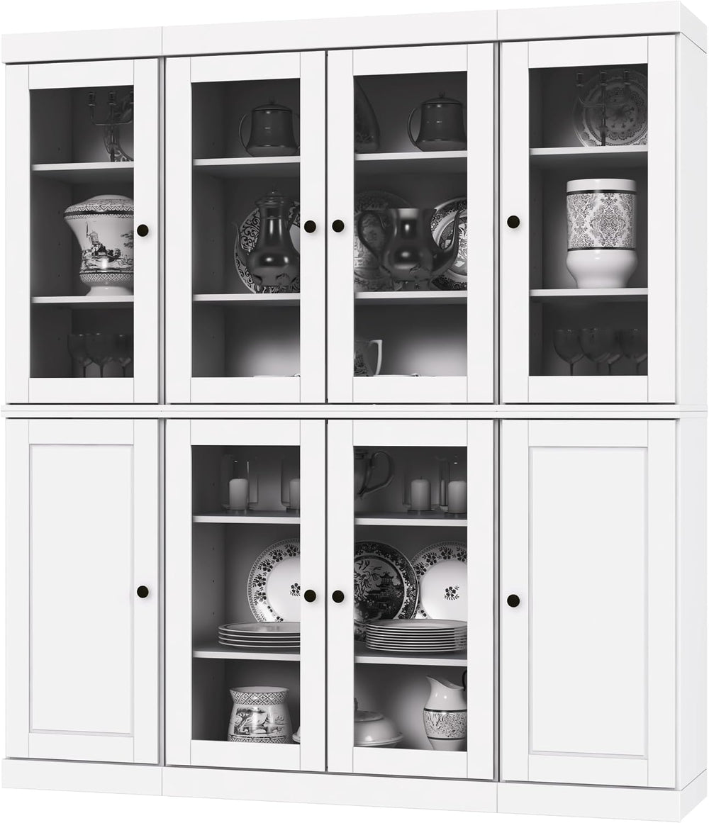 Palace Imports 100% Solid Wood Kitchen Pantry, White, 65" w x 71.5"...