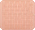 Silicone Dish Drying Mat for Multiple Usage,Easy clean,Eco-friendly,Heat-resistant Silicone Mat for Kitchen Counter or Sink,Refrigerator or Drawer Liner Pink XL 18 inches x 16 inches