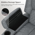 3 Seater Recliner Sofa Set with 2-Tier Cushion, 3+1+1 Pieces in Living Room, 3 Seater Reclining Couch Leather with Removable Console, 2 Oversize Recliner Chair Sofa Seat