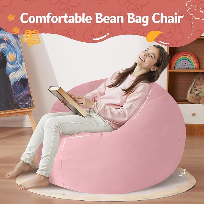 Homguava 2FT Bean Bag Chair: 2' Bean Bags with Memory Foam Filled,Comfy B...