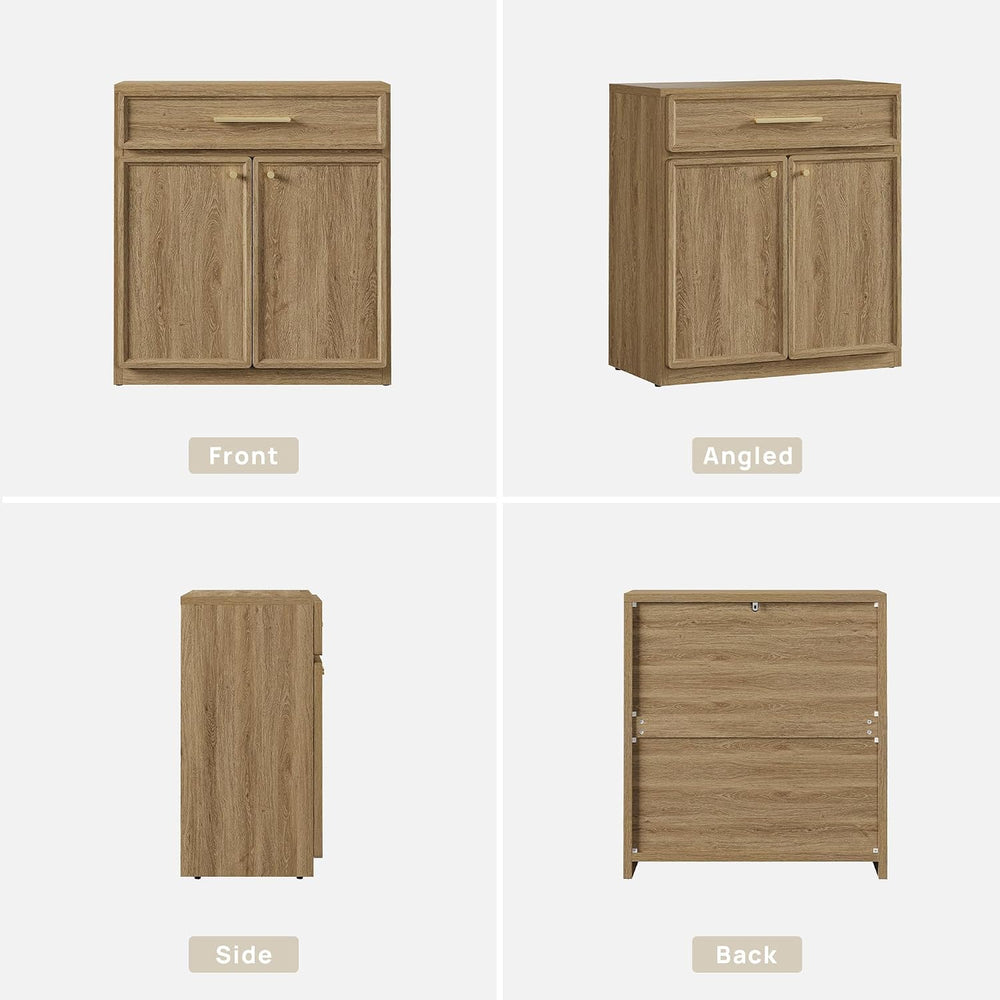 SICOTAS Buffet Cabinet with Storage Tall Modern Accent Storage Cabinet with D...