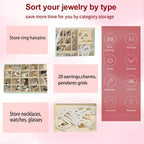 BOOVO Clear Lid Jewelry Box,3 Layers Jewelry Organizer Large Multi-Functional Jewelry Storage Box with 2 Drawers,Jewelry Display Case of Rings Earrings Necklace Bracelets for Women Girls (Turquoise)