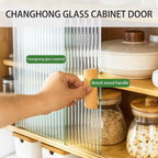 Bamboo Countertop Storage Cabinet Kitchen Pantry with Large Capacity & Acrylic Sliding Door Bread Container for Kitchen Long-Lasting(Black)