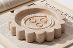 Marble Jewelry Dish 5.5 Inch Handmade Travertine Ring Holder - Trinket Tray for Keys, Earrings, Necklaces & Gifts for Women - Small Candle Dishes, Stone Jewelry Tray for Vanity Decor