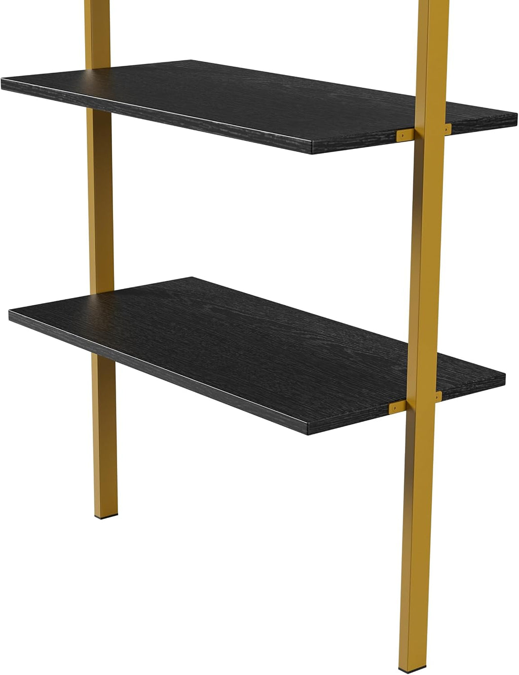 5-Tier Ladder Shelf Wall Mount, Wall Bookcase with 5 Open Shelves for Living Room Bedroom, Narrow Ladder Shelf for Small Spaces, Sturdy Metal Frame Bookshelf for Home Office and Collectors