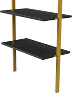 5-Tier Ladder Shelf Wall Mount, Wall Bookcase with 5 Open Shelves for Living Room Bedroom, Narrow Ladder Shelf for Small Spaces, Sturdy Metal Frame Bookshelf for Home Office and Collectors