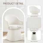 KISLOT Swivel Dining Chairs Set of 4, Upholstered Modern Barrel Dining Chairs with 360° Swivel Base, Chenille Velvet Fabric Accent Kitchen Chairs with Arms, Padded Dining Room Chairs, Cream