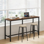 FDW 71” Bar Table, Bar Height Pub Table with Sturdy Legs & Adjustable Foot Pads, Counter Height Dining Table for Bar, Pub, Kitchen, Dining Room, Coffee Shop – Brown
