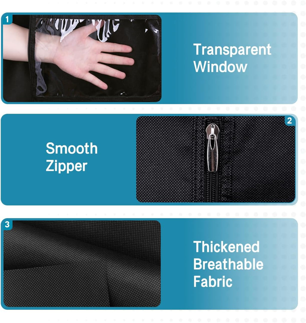 35" Garment Bags for Hanging Clothes Travel, 4" Gusseted Suit Bags for Closet Storage Mens Garment Protector Cover for Coats, Jackets, Shirts (3 Packs)