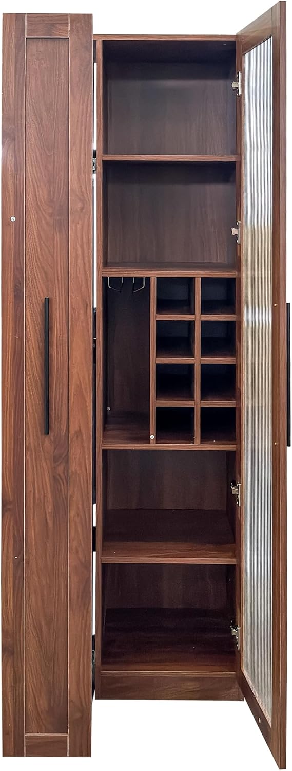 Kitchen Pantry Cabinet with Pull-Out 5-Tier Storage Shelf Space Saving Storag...