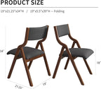Ball & Cast Modern Folding Chairs Foldable Dining Chairs Set of 2, 18" Seat Height, Dark Grey