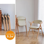 Foldable Chairs with Padded Seats and Solid Wood Frame for Dining Room, Living Meeting