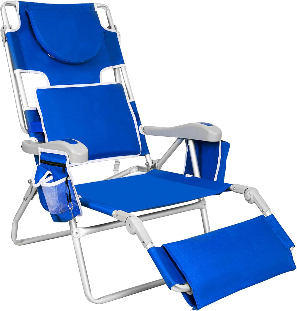 Romswi 3 in 1 Beach Chair with Face Hole, Reclining Sun Tanning Lounge Chair ...