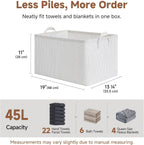 StorageWorks Storage Bins, Fabric Storage Bins for Shelves, Extra Large Storage Baskets with Metal Frame, Closet Baskets and Bins with Handles, Jumbo, Gray and White Stripes, 2-Pack