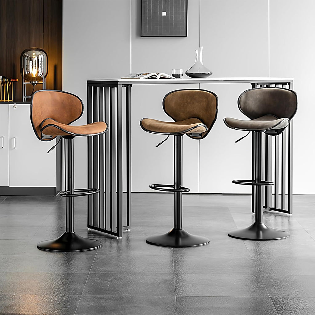 Adjustable Swivel Counter Bar Stool, Tall Executive Office Chair, Comfortable Event Chair, Minimalist Bar Stool, for Bar, Kitchen, Restaurant(Smoky Gray)