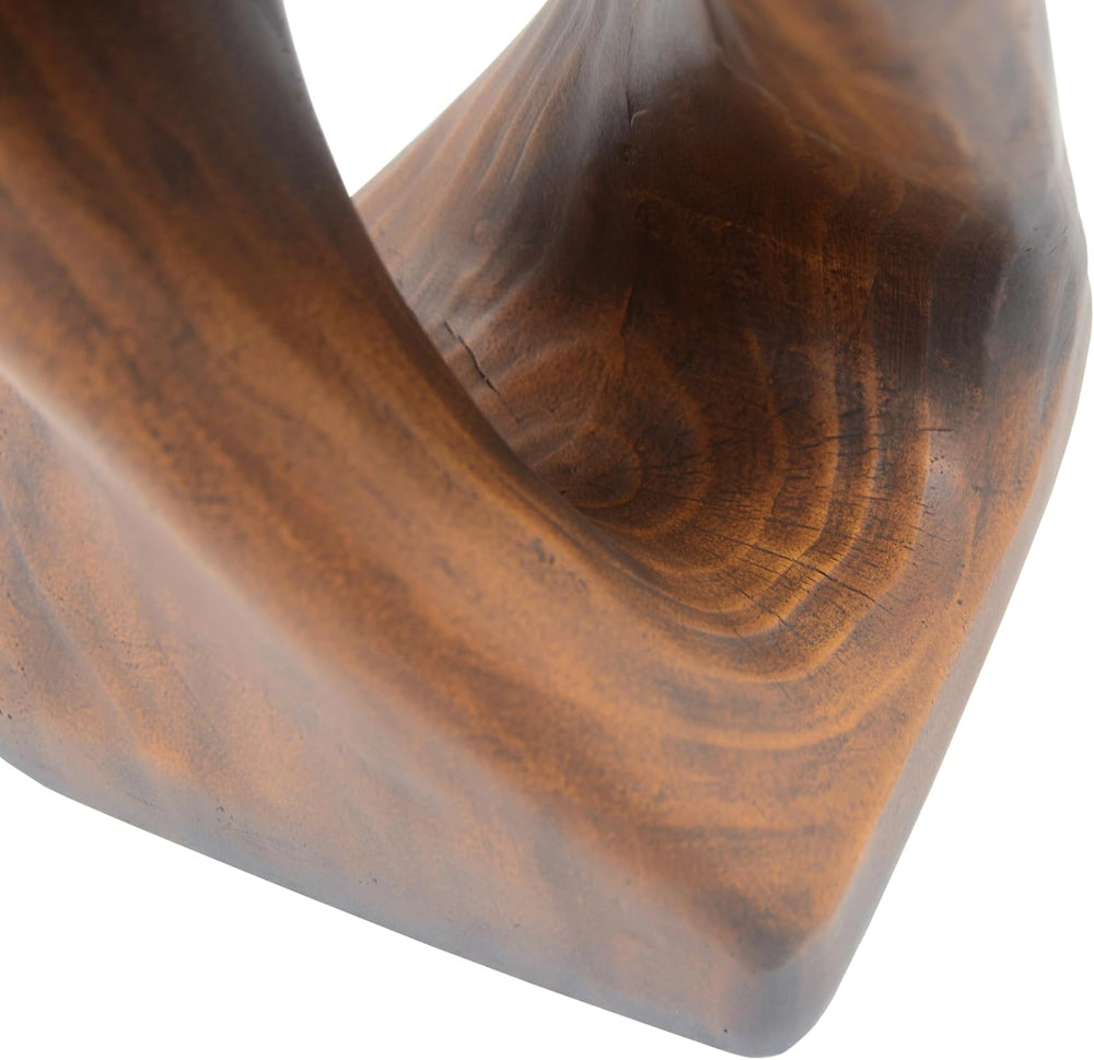 MGO Twist Shape Side Table, 11.75" Vintage Magnesium Oxide (MGO) Side Ta...