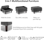 Bush Home Storage Ottoman with Tray, Living Room Furniture, Max Collection, Iron Gray Chenille Fabric