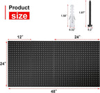 4Pcs Metal Pegboard Panels 24"x12" for Wall，Peg Boards for Garage Tools Pegboard Storage Organizer for Workbench, Shop,Bathroom,Office and Gaming Setup (Black, 24" x 12")