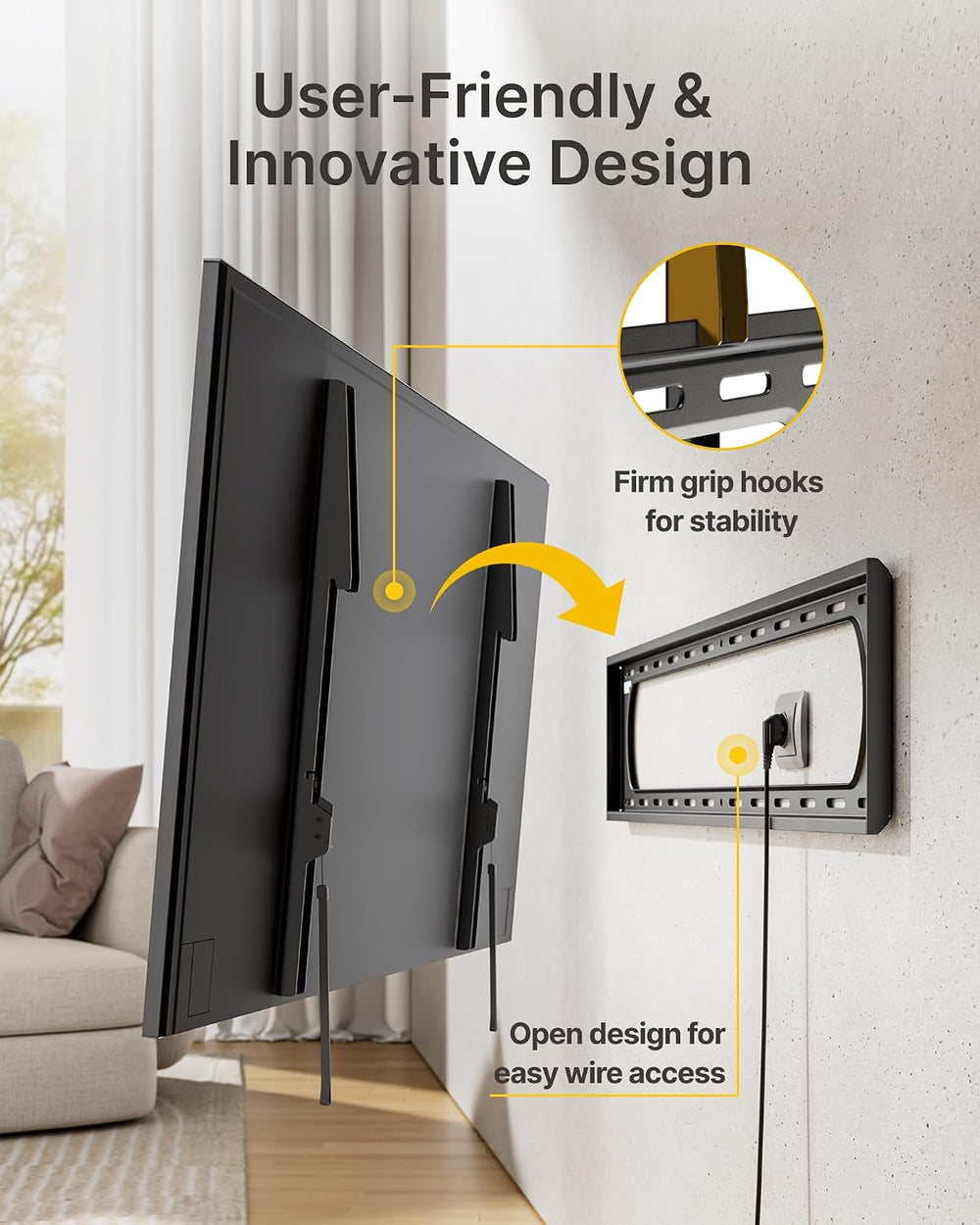 monTEK Heavy Duty Fixed TV Wall Mount for 60-120 Inch TVs up to 300 lb | Ultr...