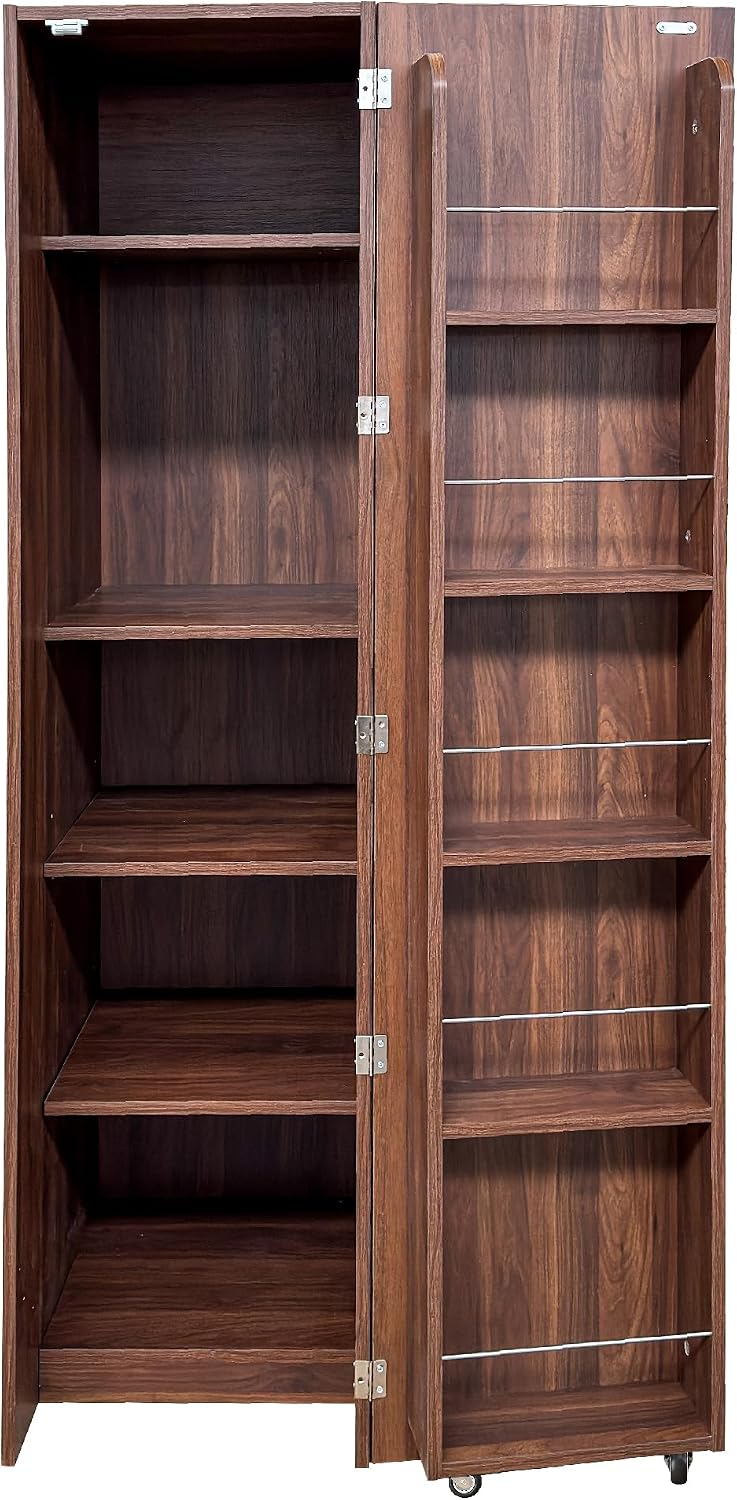 63 " Narrow Kitchen Pantry Storage Cabinet with Shelf & Side Racks (...