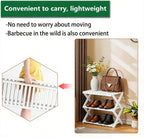 3 Tier Bamboo Shoe Rack White,Portable Folding Shoe Storage Rack,Without Installation Small Shoe Rack Perfect for Corridors, Drom, Bedrooms and Small Spaces