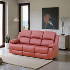 Recliner Sofa Set Couches for Living Room Chair Semi PU Fabric Living Room Furniture Sets, Adjusted Loveseat Reclining Couch Furniture Sofa Set for Theater Seating, 3-Seater, Red