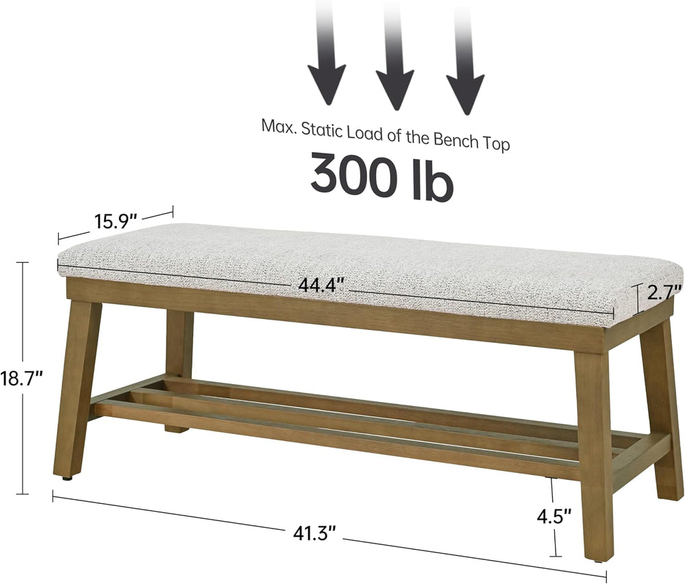 VKNOW Entryway Bench, 44.4" Upholstered Shoe Storage Bench for Entryway ...